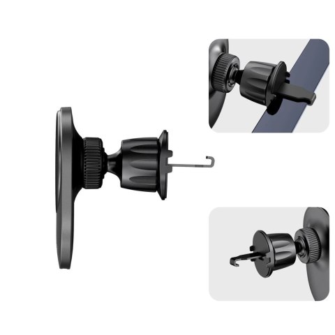Uchwyt Tech-Protect MM15W-V1 samochodowy na telefon z ładowarką indukcyjną MagSafe 15W na kratkę nawiewu - czarny