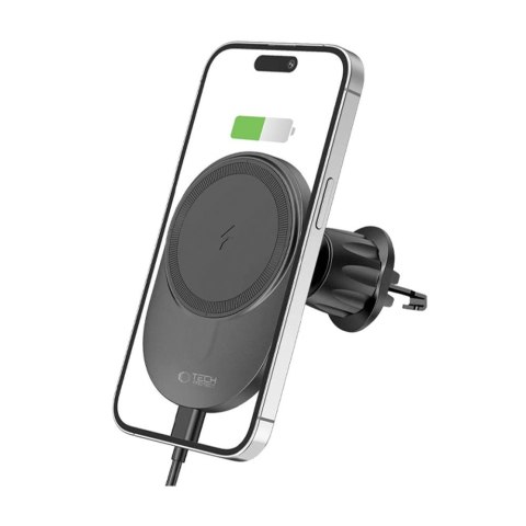 Uchwyt Tech-Protect MM15W-V1 samochodowy na telefon z ładowarką indukcyjną MagSafe 15W na kratkę nawiewu - czarny
