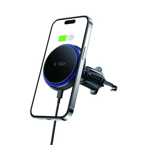 Uchwyt Tech-Protect MM15W-V4 samochodowy na telefon z ładowarką indukcyjną MagSafe 15W na kratkę nawiewu - czarna