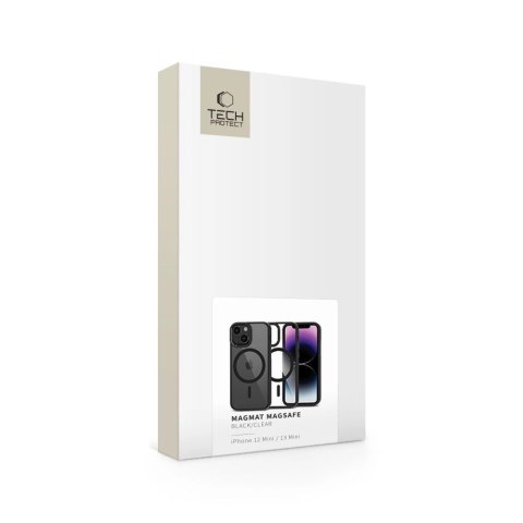 Etui Tech-Protect MagMat MagSafe na iPhone 12 mini / 13 mini - przezroczysto-czarny