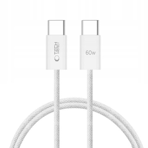 Kabel Tech-Protect UltraBoost Classic USB-C / USB-C PD 60W 3A 1m - biały Kabel Tech-Protect UltraBoost Classic USB-C / USB-C PD 60W 3A 1m - biały