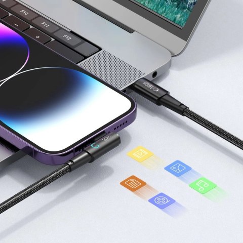 Kabel Tech-Protect UltraBoost L Lightning (kątowe) / USB-C (proste) PD 20W 3A 1m - szary