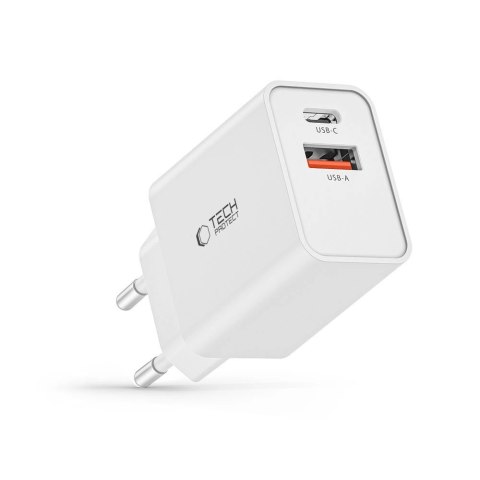 Ładowarka Tech-Protect NC30W sieciowa USB-C PD 30W / USB-A QC 3.0 - biała