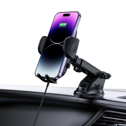 Uchwyt Tech-Protect CM15W-V1 samochodowy na telefon z ładowarką indukcyjną 15W na kokpit / kratkę nawiewu - czarny