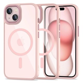 Etui Tech-Protect MagMat MagSafe na iPhone 15 - przezroczysto-różowy