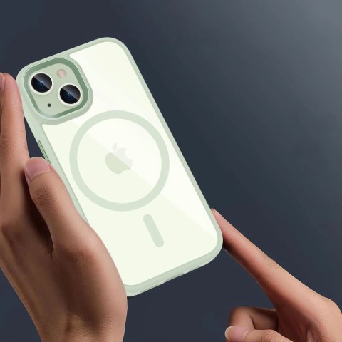Etui Tech-Protect MagMat MagSafe na iPhone 15 - przezroczysto-zielony