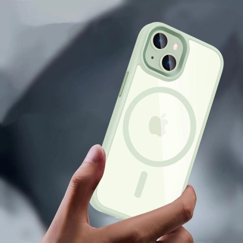 Etui Tech-Protect MagMat MagSafe na iPhone 15 - przezroczysto-zielony