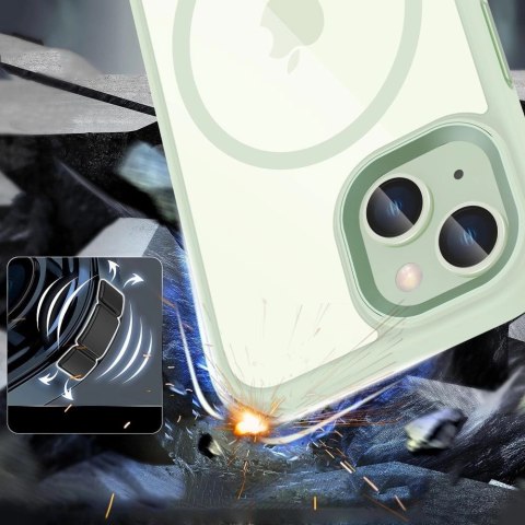 Etui Tech-Protect MagMat MagSafe na iPhone 15 - przezroczysto-zielony