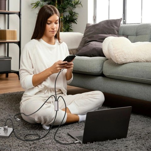 Kabel Tech-Protect UltraBoost 3w1 USB-A - Lightning / USB-C / micro USB 3.5A 1m - szary Kabel Tech-Protect UltraBoost 3w1 USB-A - Lightning / USB-C / micro USB 3.5A 1m - szary