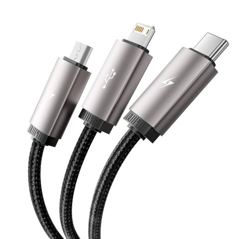 Kabel Tech-Protect UltraBoost 3w1 USB-A - Lightning / USB-C / micro USB 3.5A 1m - szary Kabel Tech-Protect UltraBoost 3w1 USB-A - Lightning / USB-C / micro USB 3.5A 1m - szary