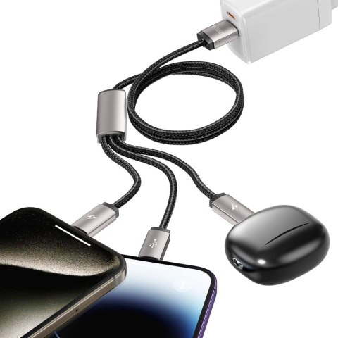Kabel Tech-Protect UltraBoost 3w1 USB-A - Lightning / USB-C / micro USB 3.5A 1m - szary Kabel Tech-Protect UltraBoost 3w1 USB-A - Lightning / USB-C / micro USB 3.5A 1m - szary