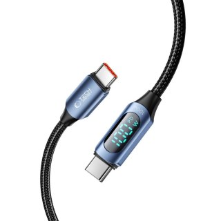 Kabel Tech-Protect UltraBoost z wyświetlaczem LED USB-C / USB-C PD 100W 5A 2m - niebieski