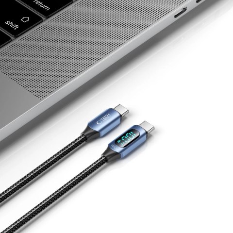 Kabel Tech-Protect UltraBoost z wyświetlaczem LED USB-C / USB-C PD 100W 5A 2m - niebieski Kabel Tech-Protect UltraBoost z wyświetlaczem LED USB-C / USB-C PD 100W 5A 2m - niebieski