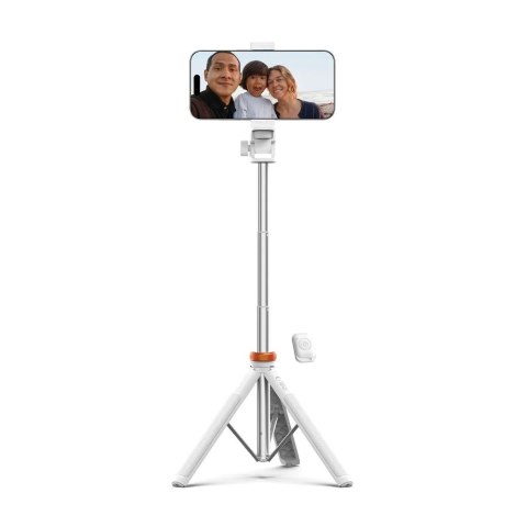 Selfie stick Tech-Protect L03S Bluetooth z pilotem, tripodem do 148cm i głowicą 180 - biały