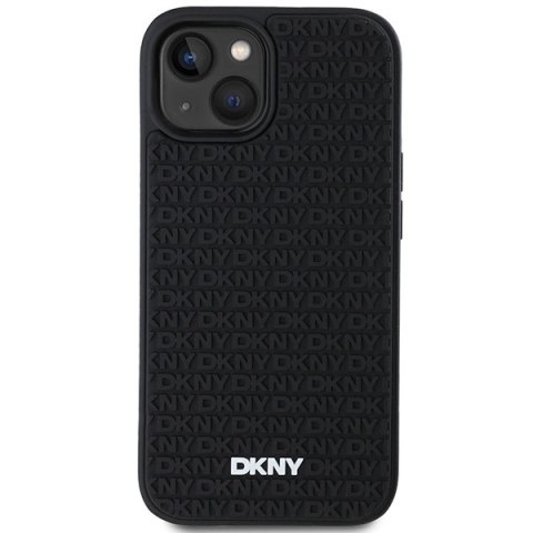 Etui DKNY 3D Rubber Repeat Pattern na iPhone 15 / 14 / 13 - czarne Etui DKNY 3D Rubber Repeat Pattern na iPhone 15 / 14 / 13 - czarne
