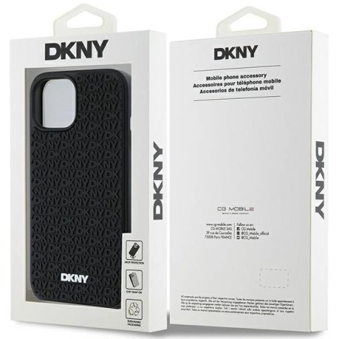 Etui DKNY 3D Rubber Repeat Pattern na iPhone 15 / 14 / 13 - czarne Etui DKNY 3D Rubber Repeat Pattern na iPhone 15 / 14 / 13 - czarne