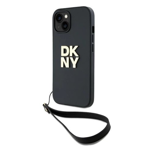 Etui DKNY Wrist Strap Stock Logo na iPhone 14 / 15 / 13 - czarne Etui DKNY Wrist Strap Stock Logo na iPhone 14 / 15 / 13 - czarne
