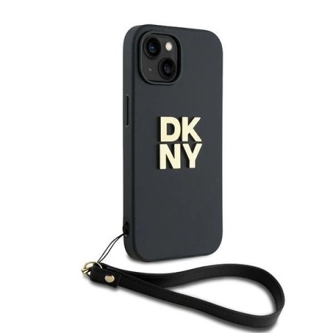 Etui DKNY Wrist Strap Stock Logo na iPhone 14 / 15 / 13 - czarne Etui DKNY Wrist Strap Stock Logo na iPhone 14 / 15 / 13 - czarne