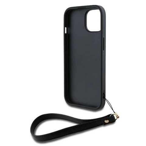Etui DKNY Wrist Strap Stock Logo na iPhone 14 / 15 / 13 - czarne Etui DKNY Wrist Strap Stock Logo na iPhone 14 / 15 / 13 - czarne