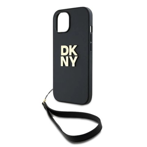 Etui DKNY Wrist Strap Stock Logo na iPhone 14 / 15 / 13 - czarne Etui DKNY Wrist Strap Stock Logo na iPhone 14 / 15 / 13 - czarne
