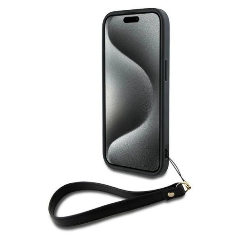 Etui DKNY Wrist Strap Stock Logo na iPhone 14 / 15 / 13 - czarne Etui DKNY Wrist Strap Stock Logo na iPhone 14 / 15 / 13 - czarne