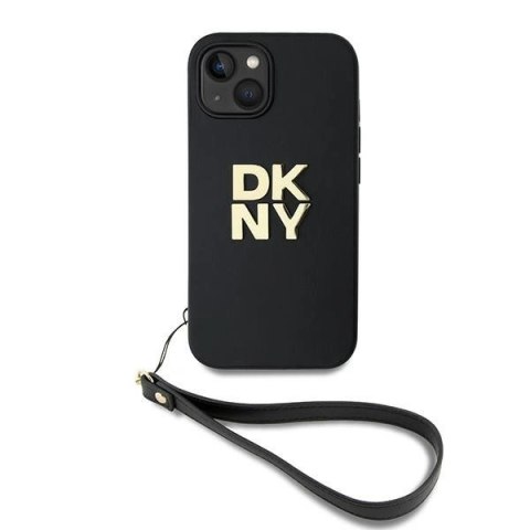 Etui DKNY Wrist Strap Stock Logo na iPhone 15 / 14 / 13 - czarne Etui DKNY Wrist Strap Stock Logo na iPhone 15 / 14 / 13 - czarne