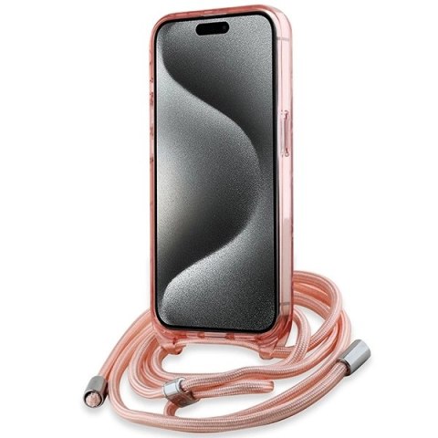 Etui Karl Lagerfeld IML Crossbody Monogram Karl & Choupette Head MagSafe na iPhone 15 / 14 / 13 - różowe Etui Karl Lagerfeld IML Crossbody Monogram Karl & Choupette Head MagSafe na iPhone 15 / 14 / 13 - różowe