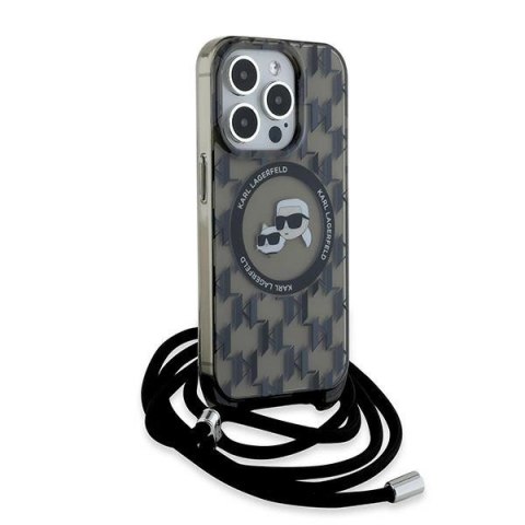 Etui Karl Lagerfeld IML Crossbody Monogram Karl & Choupette Head MagSafe na iPhone 15 Pro Max - czarne Etui Karl Lagerfeld IML Crossbody Monogram Karl & Choupette Head MagSafe na iPhone 15 Pro Max - czarne