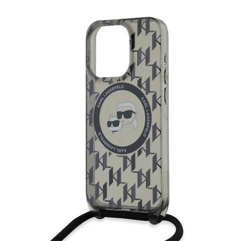 Etui Karl Lagerfeld IML Crossbody Monogram Karl & Choupette Head MagSafe na iPhone 15 Pro Max - czarne Etui Karl Lagerfeld IML Crossbody Monogram Karl & Choupette Head MagSafe na iPhone 15 Pro Max - czarne