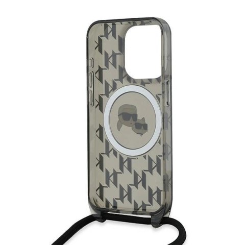 Etui Karl Lagerfeld IML Crossbody Monogram Karl & Choupette Head MagSafe na iPhone 15 Pro Max - czarne Etui Karl Lagerfeld IML Crossbody Monogram Karl & Choupette Head MagSafe na iPhone 15 Pro Max - czarne