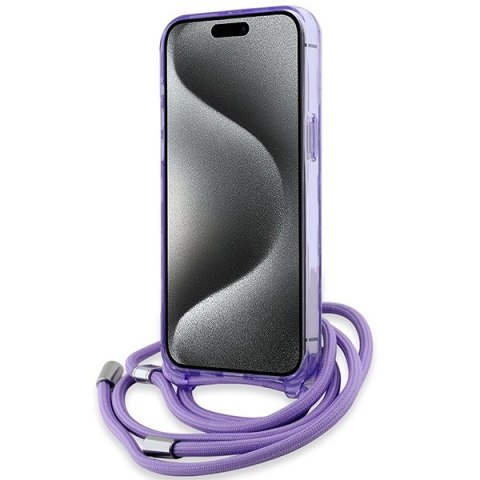 Etui Karl Lagerfeld IML Crossbody Monogram Karl & Choupette Head MagSafe na iPhone 15 Pro Max - fioletowe Etui Karl Lagerfeld IML Crossbody Monogram Karl & Choupette Head MagSafe na iPhone 15 Pro Max - fioletowe