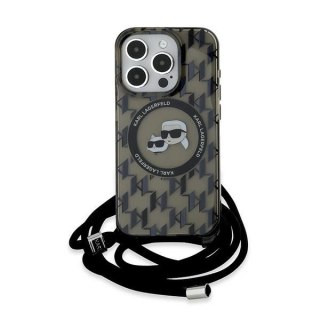 Etui Karl Lagerfeld IML Crossbody Monogram Karl & Choupette Head MagSafe na iPhone 15 Pro - czarne