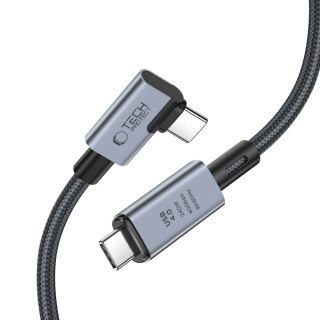 Kabel Tech-Protect UltraBoost Max L USB-C 4.0 (prosty) / USB-C 4.0 (kątowy) PD 240W 8K 40Gbps 1.5m - szary