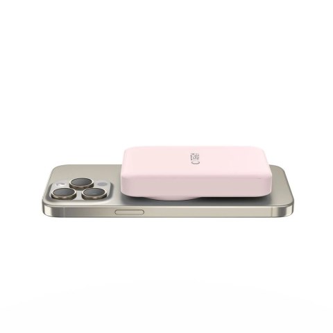 Powerbank Tech-Protect LifeMag PB11 z MagSafe 10000mAh 15W port USB-C - różowy + kabel USB-C