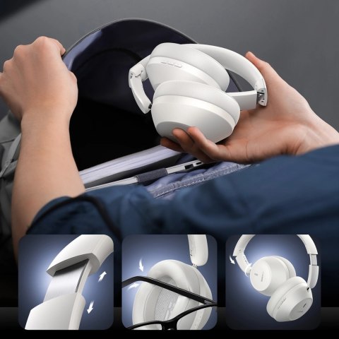 Słuchawki bezprzewodowe Baseus Bass 30 Max nauszne Bluetooth 5.3 - białe Słuchawki bezprzewodowe Baseus Bass 30 Max nauszne Bluetooth 5.3 - białe