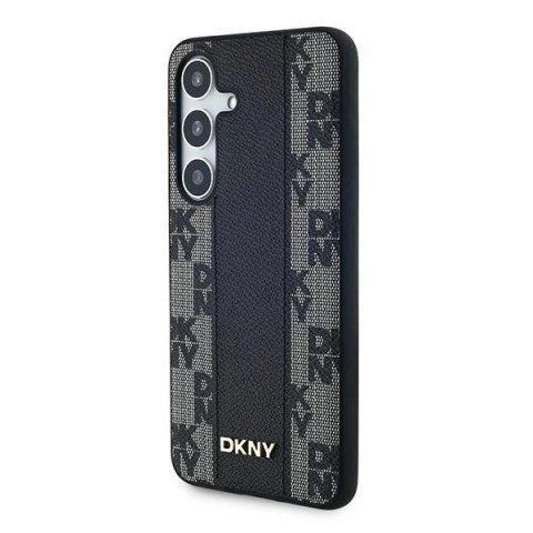 Etui DKNY Leather Checkered Mono Pattern MagSafe na Samsung Galaxy S24+ - czarne Etui DKNY Leather Checkered Mono Pattern MagSafe na Samsung Galaxy S24+ - czarne