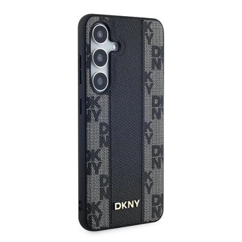 Etui DKNY Leather Checkered Mono Pattern MagSafe na Samsung Galaxy S24+ - czarne Etui DKNY Leather Checkered Mono Pattern MagSafe na Samsung Galaxy S24+ - czarne