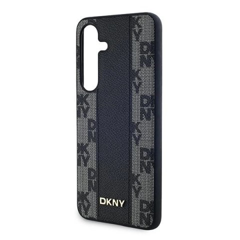 Etui DKNY Leather Checkered Mono Pattern MagSafe na Samsung Galaxy S24+ - czarne Etui DKNY Leather Checkered Mono Pattern MagSafe na Samsung Galaxy S24+ - czarne