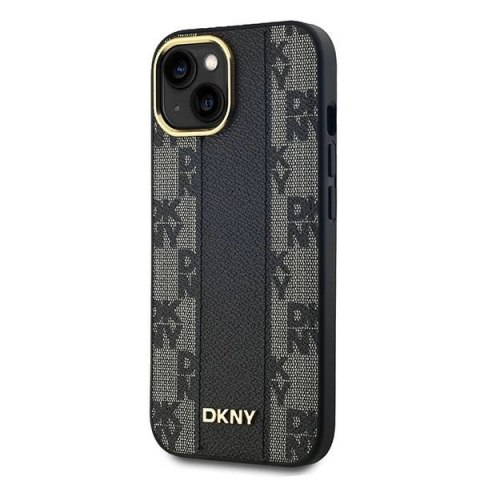 Etui DKNY Leather Checkered Mono Pattern MagSafe na iPhone 15 / 14 / 13 - czarne Etui DKNY Leather Checkered Mono Pattern MagSafe na iPhone 15 / 14 / 13 - czarne