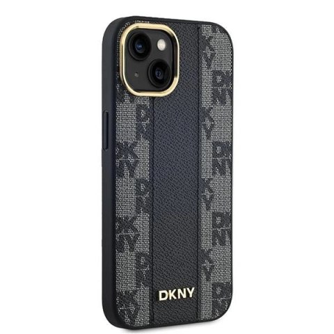 Etui DKNY Leather Checkered Mono Pattern MagSafe na iPhone 15 / 14 / 13 - czarne Etui DKNY Leather Checkered Mono Pattern MagSafe na iPhone 15 / 14 / 13 - czarne