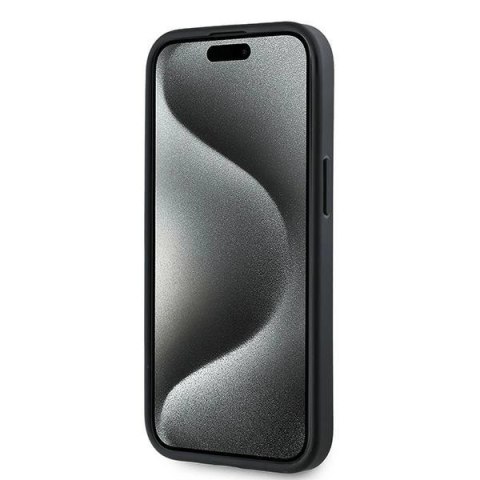 Etui Karl Lagerfeld Diagonal Quilted Script na iPhone 14 / 15 / 13 - czarne Etui Karl Lagerfeld Diagonal Quilted Script na iPhone 14 / 15 / 13 - czarne