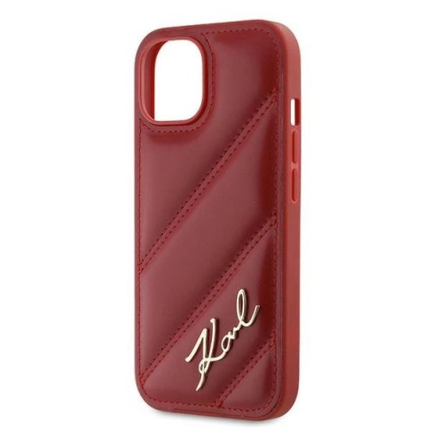 Etui Karl Lagerfeld Diagonal Quilted Script na iPhone 15 / 14 / 13 - czerwone Etui Karl Lagerfeld Diagonal Quilted Script na iPhone 15 / 14 / 13 - czerwone