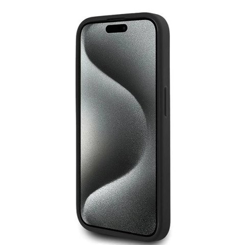 Etui Karl Lagerfeld Diagonal Quilted Script na iPhone 15 Pro - czarne Etui Karl Lagerfeld Diagonal Quilted Script na iPhone 15 Pro - czarne