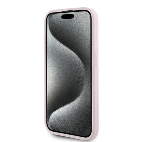 Etui Karl Lagerfeld Diagonal Quilted Script na iPhone 15 Pro - różowe Etui Karl Lagerfeld Diagonal Quilted Script na iPhone 15 Pro - różowe