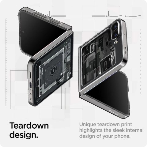 Etui Spigen Airskin na Samsung Galaxy Z Flip 6 - ciemnoszare (wzór Zero One) Etui Spigen Airskin na Samsung Galaxy Z Flip 6 - ciemnoszare (wzór Zero One)