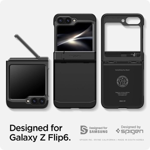 Etui Spigen Tough Armor Pro na Samsung Galaxy Z Flip 6 - czarne Etui Spigen Tough Armor Pro na Samsung Galaxy Z Flip 6 - czarne