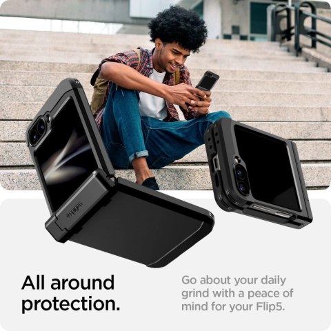 Etui Spigen Tough Armor Pro na Samsung Galaxy Z Flip 6 - czarne Etui Spigen Tough Armor Pro na Samsung Galaxy Z Flip 6 - czarne