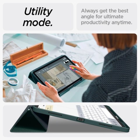 Etui Spigen Urban Fit na iPad Air 13" 2024 - zielone Etui Spigen Urban Fit na iPad Air 13" 2024 - zielone