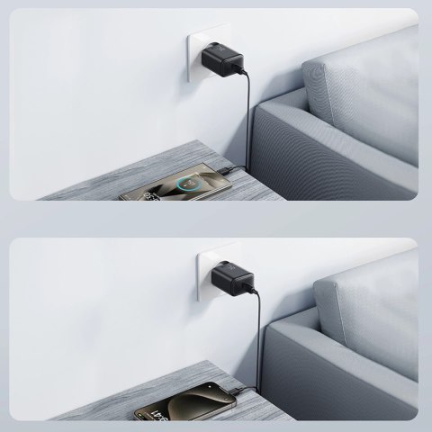 Ładowarka Joyroom JR-TCF23 sieciowa USB-C 25W SFC / PPS / PD - czarna + kabel USB-C / USB-C 1m