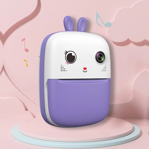 Mini drukarka termiczna dla dzieci z aparatem fotograficznym i kamerą - fioletowa Mini drukarka termiczna dla dzieci z aparatem fotograficznym i kamerą - fioletowa